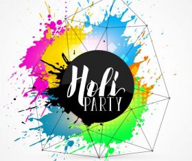 Holi party background colorful scattered grunge vector