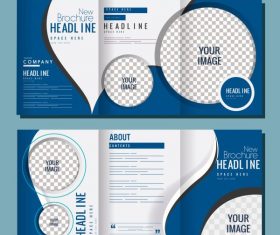 Company brochures checkered circles curves vector