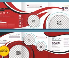 Corporate modern trifold circle checkered vector