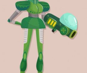 Space warrior woman modern armor vector
