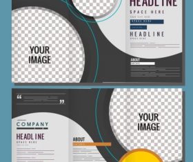 Corporate brochure templates modern checkered circles vector