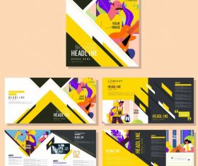 Brochure templates human activities colorful vector