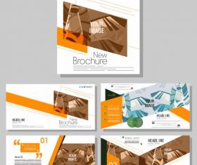 Company brochure templates modern leaves vector design