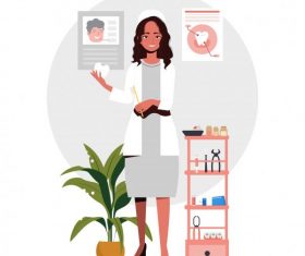 Dentist job background colored cartoon vector design