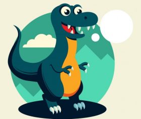 Tyrannousaurus rex dinosaur cute cartoon character shiny vector