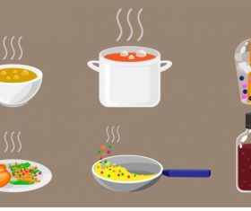 Food drink icons colored calssical vector