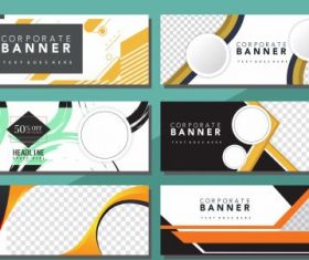 Corporate banners templates modern abstract geometric vector
