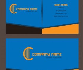 Business card template modern colored plain design vector