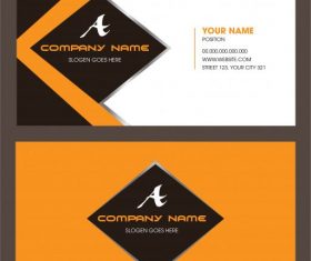 Business card template colored modern flat vector