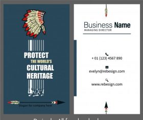 Business card template ethnic elements vector