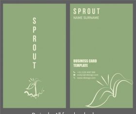 Business card template tree bud plain vector
