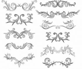 Document decorative elements symmetric curves vector