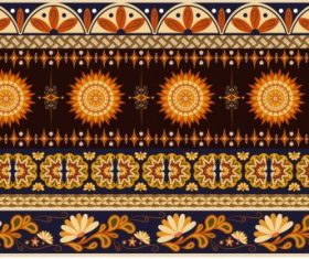 Traditional fabric pattern colored flat repeating ethnic elements vector design