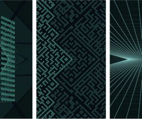 Decorative backgrounds modern dynamic 3d shapes light effect vector set