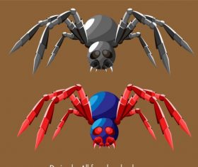 Spider robot colored 3d vector