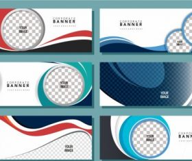 Corporate banners templates bright modern flat colorful vector