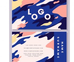 Business card template colorful deformed abstract vector