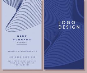 Business card template abstract spiral 3d shapes vertical vector
