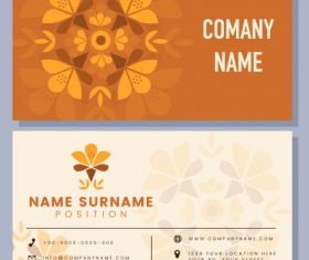 Business card template flat flower set vector