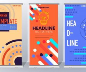 Corporate banner templates technology themes colorful vertical vector