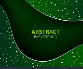 Decorative background abstract sparkling green spots curves set vector