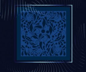 Decorative background picture frame leaves pattern vector