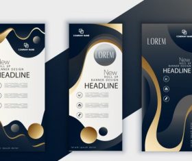 Corporate banner template shiny dark design vector