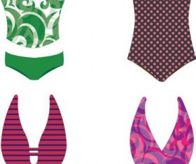 Bikini swimsuits swimwear beachwear collection free shiny vector