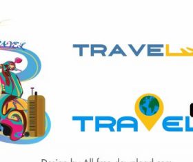 Travel icons colored vehicles texts vector