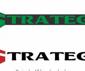 Strategy sign templates texts arrow target shape vector
