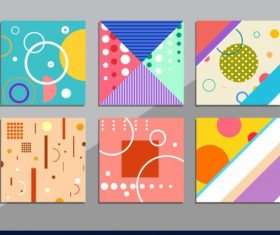 Abstract pattern templates colorful flat geometric vector