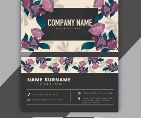 Business card template classical floral vectors