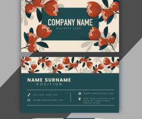 Business card template blooming floral classical illustration vector