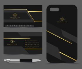 Business card template luxury golden black design vector