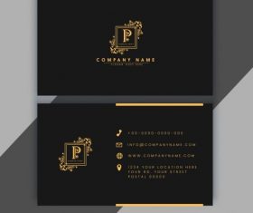 Business card template luxury golden black royal vector