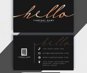 Business card template luxury dark black vector