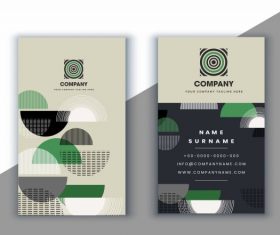 Business card template abstract half circles vector graphics