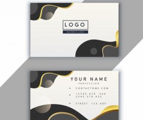 Business card template modern bright abstract curves vector