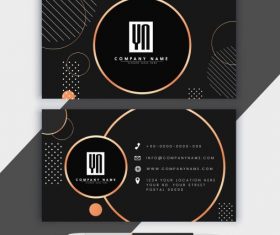 Business card template luxury dark circles illustration vector