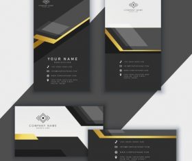 Business card template luxury modern black white vector