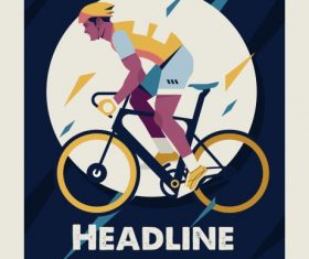 Bicycle race poster cyclist classical vector