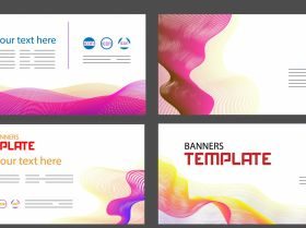Corporate banner templates bright colorful modern vector