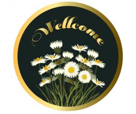 Welcome template floral shiny modern vector