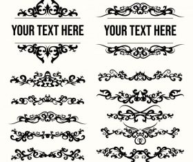 Document decorative classical symmetric curves vector