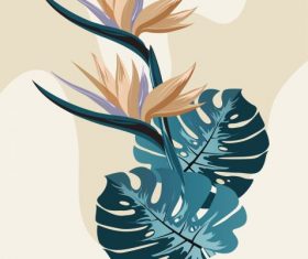 Flower painting colored classical vector