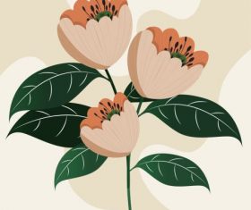 Botany painting blooming colored vector