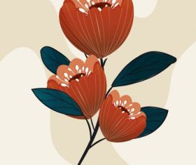 Flower painting colored classical vector