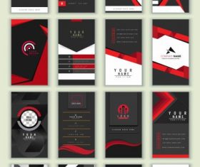 Business cards templates collection dark abstract vector