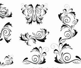 Borders elements swirled shapes vector