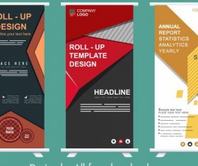 Business banner templates colorful modern standee vector set
